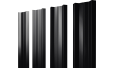 Штакетник М-образный A с прямым резом Grand Line 0,5 Rooftop Бархат RAL 9005 черный