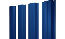 Штакетник П-образный A с прямым резом Grand Line 0,4 PE RAL 5005 сигнальный синий