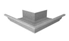 Угол желоба со сварным швом наружный Vortex Project 210мм Zn