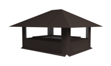 Дымник на трубу 520х390мм 0,5 Satin с пленкой RR 32 темно-коричневый