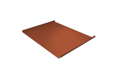 Фальц двойной стоячий Grand Line 0,5 Satin Matt с пленкой на замках RAL 8004 терракота