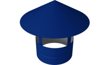 Дымник на трубу круглый d135 0,5 Satin с пленкой RAL 5005 сигнальный синий