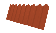 Профнастил С20B фигурный Grand Line 0,45 Drap TR RAL 8004 терракота