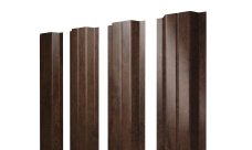 Штакетник П-образный A с прямым резом Grand Line 0,45 Print-Double Elite Antique Wood