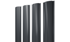 Штакетник Полукруглый Slim с прямым резом Grand Line 0,45 Drap-double TX RAL 7024 мокрый асфальт