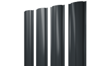 Штакетник Полукруглый Slim с прямым резом Grand Line 0,5 Satin RAL 7016 антрацитово-серый