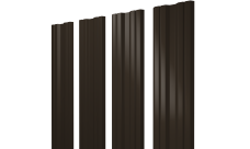 Штакетник Twin с прямым резом Grand Line 0,5 Satin Matt TX RR 32 темно-коричневый