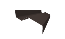 Планка примыкания внакладку 25х17х35х17 0,5 GreenCoat Pural BT с пленкой RR 32 темно-коричневый (RAL 8019 серо-коричневый) (2м)
