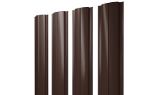 Штакетник Полукруглый Slim с прямым резом Grand Line 0,45 Drap TwinColor RAL 8017 шоколад