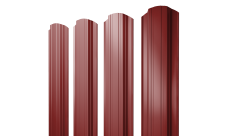 Штакетник Прямоугольный фигурный 0,45 PE RAL 3011 коричнево-красный