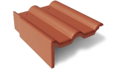 Боковая цементно-песчаная черепица Braas Франкфуртская левая, красный