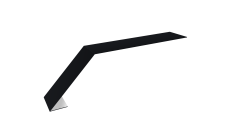 Планка карнизная для мягкой кровли 100х60 Grand Line 0,45 PE с пленкой RAL 9005 черный (2м)