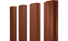 Штакетник П-образный A с прямым резом Grand Line 0,5 Satin Matt RAL 8004 терракота