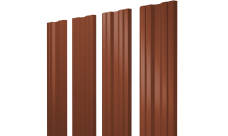 Штакетник Twin с прямым резом 0,5 Satin RAL 8004 терракота