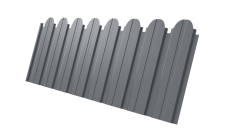 Профнастил C10B фигурный 0,5 Satin RAL 9006 бело-алюминиевый