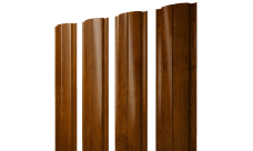 Штакетник Полукруглый Слим с прямым резом Grand Line 0,45 Принт Премиум двухсторонний Золотой дуб насыщенный Фреш