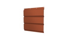 Софит металлический Grand Line без перфорации 0,5 Velur X с пленкой RAL 8004 терракота