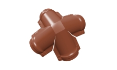 Четверник конька полукруглого 0,5 PurLite Matt с пленкой RAL 8004 терракота