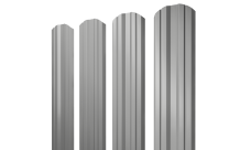 Штакетник Twin фигурный Grand Line 0,5 Satin RAL 9006 бело-алюминиевый