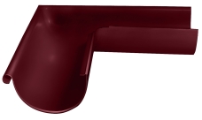 Угол желоба внешний Grand Line PE 90 гр 125 мм RAL 3005 красное вино