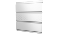 Софит металлический Классик v01 Grand Line центральная перфорация 0,45 PE-Double с пленкой RAL 9003 сигнальный белый
