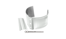 Хомут трубы металлический на камень Grand Line ПВХ белый (RAL 9003)