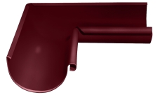 Угол желоба внутренний Grand Line ПЭ 90гр 125мм RAL 3005 красное вино
