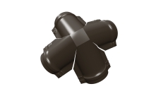 Четверник конька малого полукруглого 0,5 PurLite Matt с пленкой RR 32 темно-коричневый