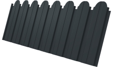 Профнастил C10B фигурный Grand Line 0,5 Rooftop Бархат RAL 7016 антрацитово-серый