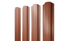 Штакетник Прямоугольный фигурный 0,45 Drap TX RAL 8004 терракота