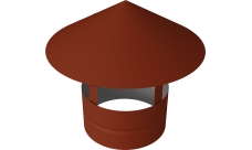 Дымник на трубу круглый d135 0,5 Satin с пленкой RAL 8004 терракота