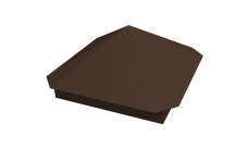 Колпак на столб Пирамида 390х390мм 0,45 Drap с пленкой RAL 8017 шоколад