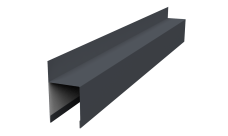 Планка опорная составная внешняя для забора жалюзи Palermo 0,7 PE RAL 7024 мокрый асфальт (2м)