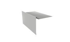 Планка ветровая для мягкой кровли 100х20х70 Grand Line 0,5 Satin с пленкой RAL 9006 бело-алюминиевый (3м)