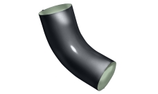 Колено 60 градусов Grand Line ПЭ 90мм RAL 7024 мокрый асфальт