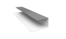 Планка П-образная завершающая сложная Корабельная Доска Grand Line 0,5 Satin с пленкой RAL 9006 бело-алюминиевый (2м)