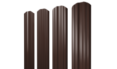 Штакетник Twin фигурный Grand Line 0,5 Satin Matt RAL 8017 шоколад