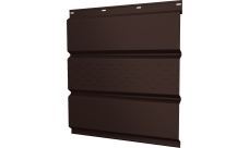 Софит металлический Классик v01 Grand Line центральная перфорация 0,5 Satin Matt TX с пленкой RAL 8017 шоколад