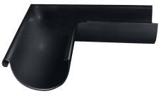 Угол желоба внешний Grand Line PE 90 гр 150 мм RAL 7024 мокрый асфальт