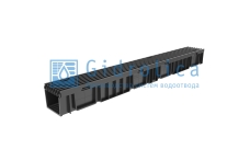 Комплект Gidrolica Light: лоток водоотводный ЛВ -10.11,5.9,6 - пластиковый с решеткой РВ- 10.11.50 пластиковой ячеистой, кл. A15 (08061)
