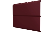 Софит металлический ЭкоБрус new Grand Line без перфорации 0,45 PE с пленкой RAL 3005 красное вино