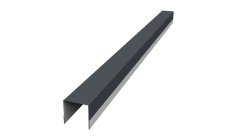 Планка вертикальная обратная для забора жалюзи Palermo Grand Line 0,7 PE RAL 7024 мокрый асфальт (2,5м)