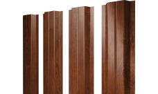 Штакетник П-образный A с прямым резом Grand Line 0,45 Print Elite Rowan TwinColor