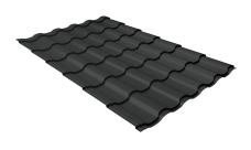 Металлочерепица "Кредо" ("Kredo") v01 0,5 Satin RAL 7016 антрацитово-серый