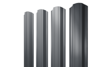 Штакетник Прямоугольный фигурный Grand Line 0,5 Rooftop Бархат RAL 7024 мокрый асфальт