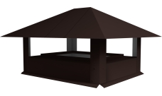 Дымник на трубу 520х390мм 0,5 Satin с пленкой RAL 8017 шоколад