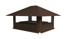 Дымник на трубу 520х390мм 0,5 Satin с пленкой RAL 8017 шоколад