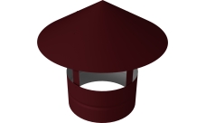 Дымник на трубу круглый d250 0,5 Satin с пленкой RAL 3005 красное вино