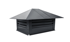 Дымник на трубу с жалюзи 520х390мм 0,45 Drap с пленкой RAL 7024 мокрый асфальт