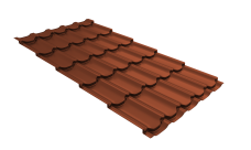 Металлочерепица "Квинта плюс" ("Kvinta plus") 0,5 Velur X RAL 8004 терракота